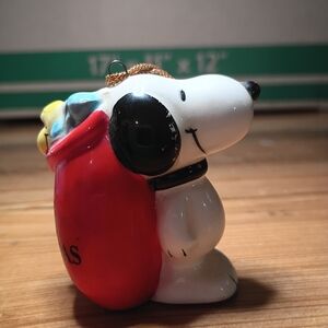 1981 Peanuts Snoopy Red and White Holiday Ornament